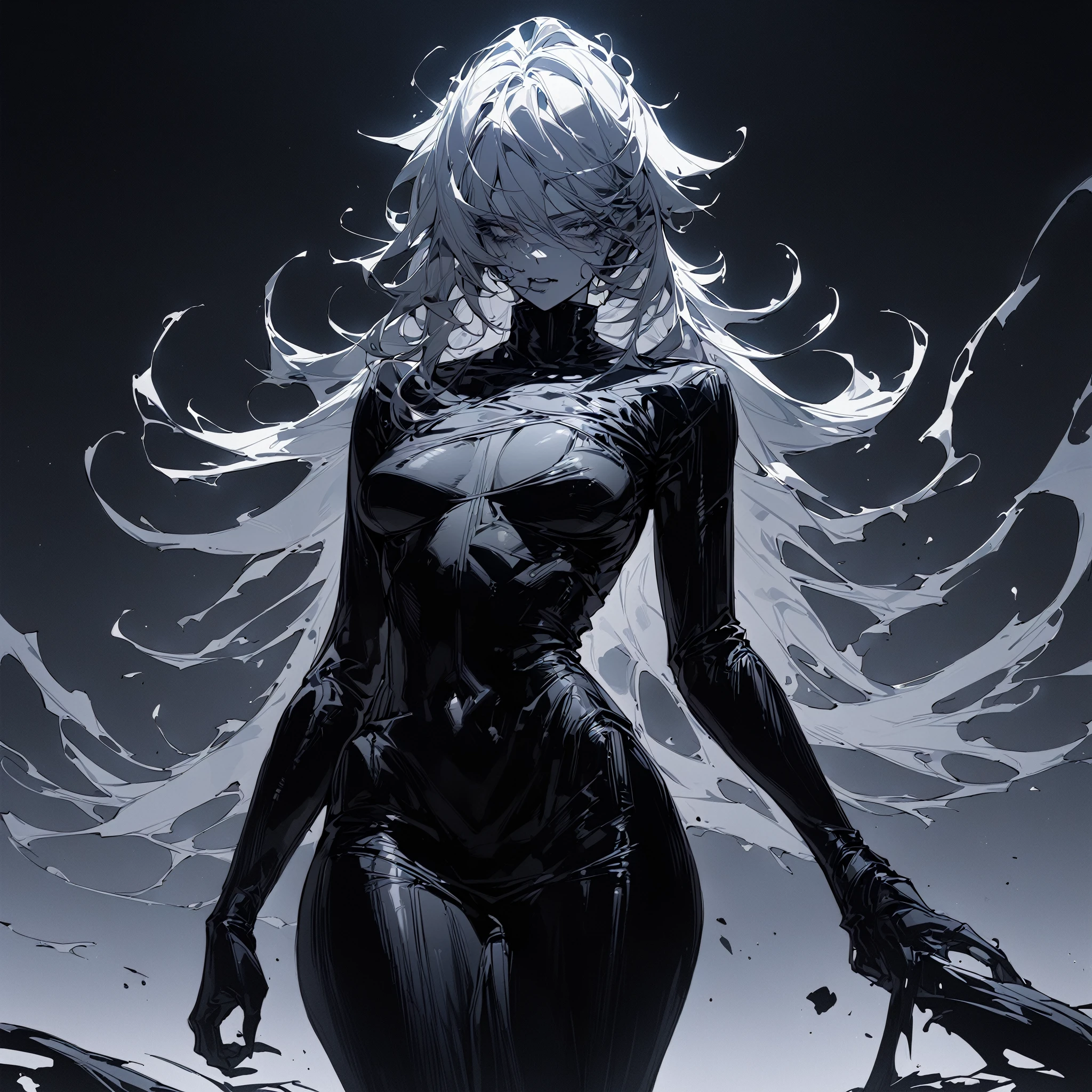 1girl, cowboy shot (obscure:1.1), (disastrous:1.25), black theme, anzhcdreamwave, aesthetic, masterpiece, best quality <lora:Dreamwave XL this time fr:1>