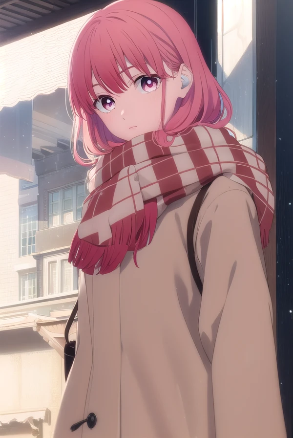 yukiitose, <lora:yuki itose-alpha-lora-nochekaiser:1>,
yuki itose, long hair, pink hair, red hair, (pink eyes:1.3),
BREAK long sleeves, scarf, coat, brown coat,
BREAK outdoors, city, snow, snowflake, sun, clouds,
BREAK looking at viewer, (cowboy shot:1.5),
BREAK <lyco:GoodHands-beta2:1>, (masterpiece:1.2), best quality, high resolution, unity 8k wallpaper, (illustration:0.8), (beautiful detailed eyes:1.6), extremely detailed face, perfect lighting, extremely detailed CG, (perfect hands, perfect anatomy),