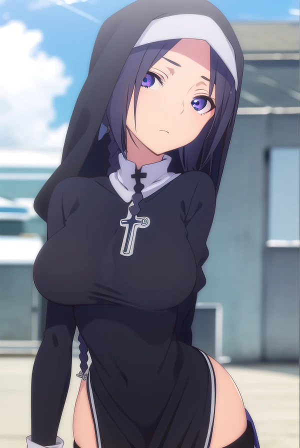 {artoria pendragon_fate ubw:1.15},(((black hair:1.5))), ((beautiful dark blue_eyes)), , ((Strong light )) , 1 girl,, alone,((squinting, detail eyes:1.4)), hair between eyes,,,,, cleavage, thighhighs, ((( very long straight hair))), ((topless:1.5)) , beautiful light, , close up face:0.5, detail navel , detail thin thigs, , ((sitting on blue liquid:1.8)),, trouble eyebrow, nsfw,(ecstasy:1.8) ,(slut:1.6),(vulgarity:1.7),(fucked silly:1.8),(steam:1.5),(wet:1.5),(trembling:1.5),((Twisting the body:1.8)) ,(drooling:0.6),(sweat:1.5),closed mouth:0.8, wince, (orgasm:1.7), trembling:1.8, beautiful upper body, Beautiful body, beautiful character design, perfect eyes, Perfect face, expressive eyes, Turning the face side to side,(church:1.5),in the center of the image, official art,High Definition CG Unity, Perfect lit, bright_front_face_lit, ,(Highest_quality:1.0),4k,Super detailed, photograph, 8K, nffsw, High resolution, absurd:1.2, kodak portrait 400, film grain, Lens flare, (lively_color:1.2) (beautiful,small breasts:1.4), (beautiful_face:1.3),(narrow_waist),((blush)), ((detail nipple)),,saber, dress, pony tail, (long rants:1.5)