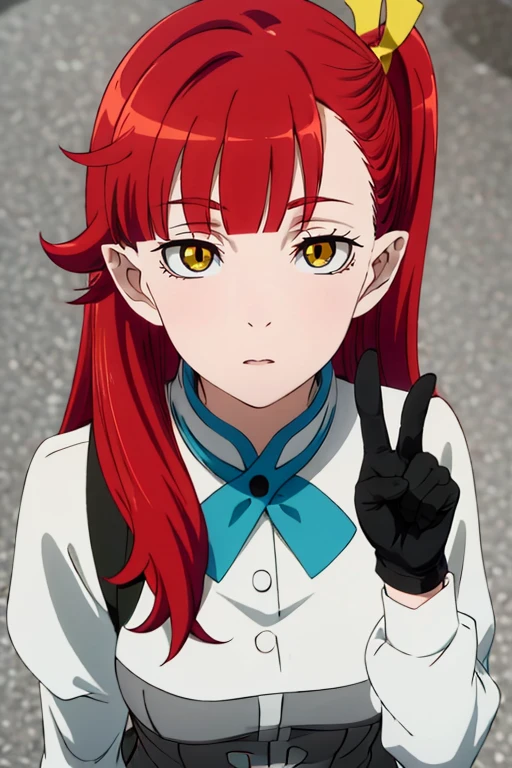 (masterpiece), high quality,beautiful face,detailed eyes,(detailed background:1.3), 1girl, solo,
<lora:bemlla_e12:0.8> bemlla, school uniform, long sleeves,black gloves,side ponytail,
close-up,alley,night,expressionless,(hands),(peace sign:1.2),looking at viewer, portrait,parted lips,face shot,facing viewer,looking up, pov,(from above:1.3),(slit pupils),ahegao,, masterpiece, extremely detailed,anime, perfect lighting,1girl, solo,