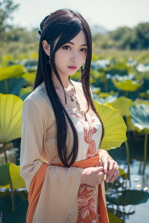 ltra-detailed,highly detailed,best quality,masterpiece,illustration,realistic,photorealistic,
tangyurou, 1girl, solo,
standing, upper body,
flower, outdoors, lotus, garden, water,
<lora:tangyurou_v1_05:0.6>