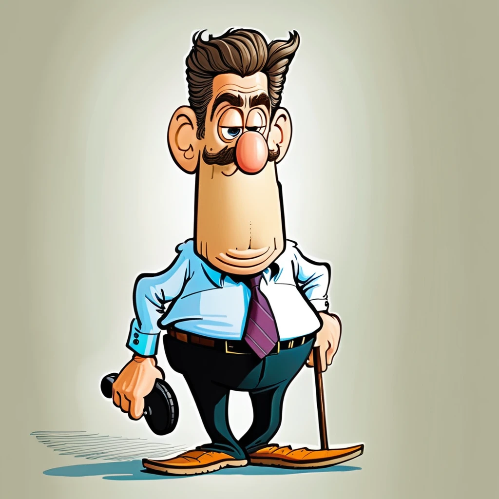 cartoon of Jake Gyllenhaal walking , in donmartin style, caricature, interested facial expression, caricature, HQ, high resolution, crisp lines, detailed eyes and lips <lora:DonMartin_StyleXLv6.6:0.95> <lora:add-detail-xl:0.04> <lora:xl_more_art-full_v1:0.05>