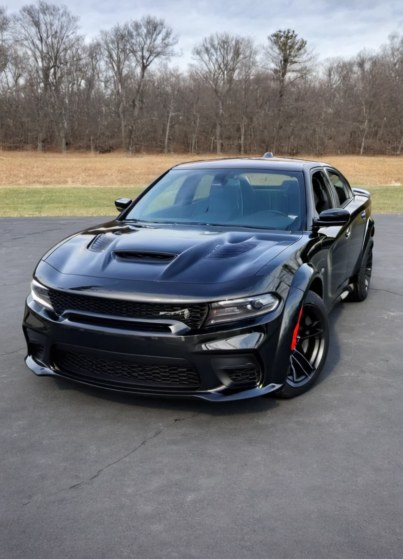black chargerhellcatsrt, parked, front view, low-angle view
<lora:ChargerHellcatSDXL:1>