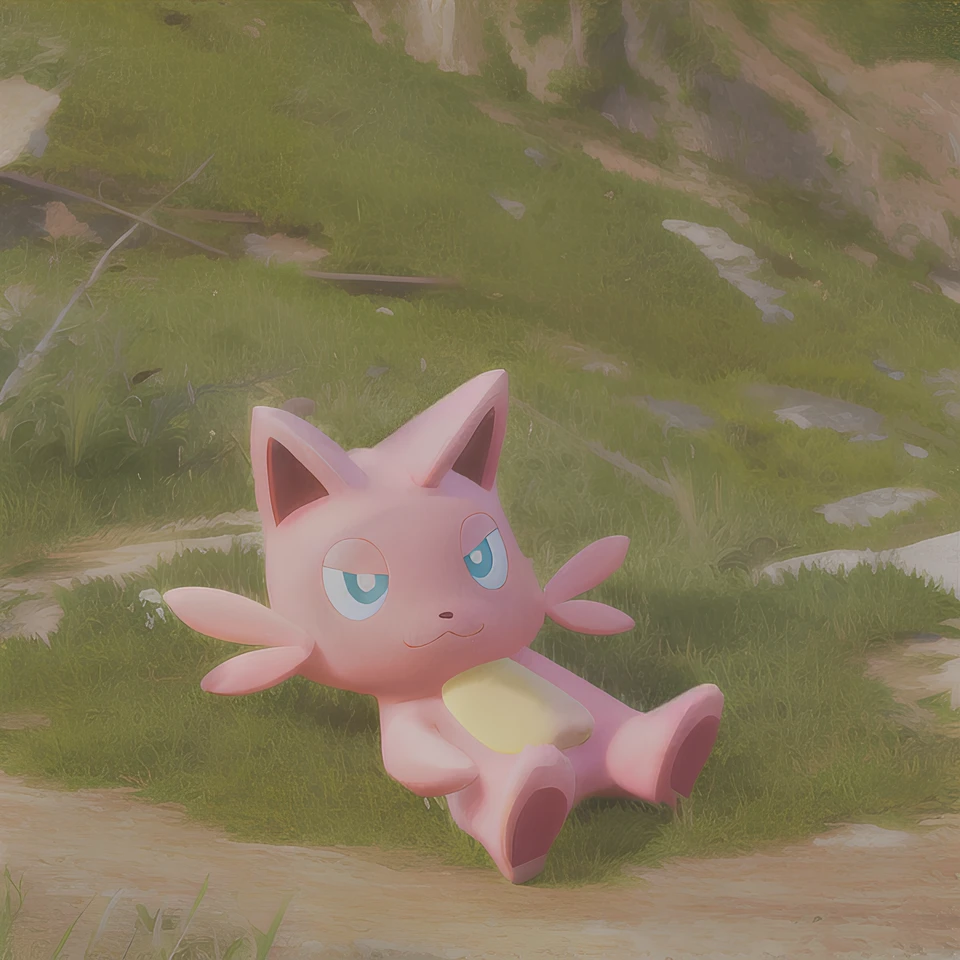 <lora:Cattiva_-_PalWorld:1> , pink cat, blue eyes, laying on the floor, sleeping, eyes closed, arms on the side, high quality, best quality, masterpiece,