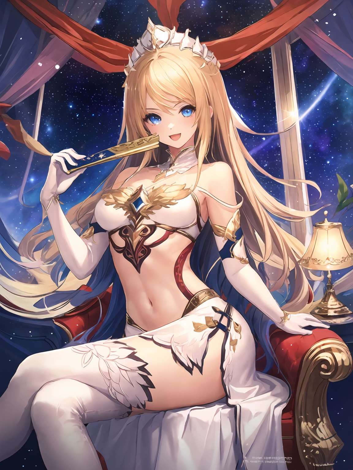 masterpiece, best quality, solo, ((white background)), thong, fullbody, staff,