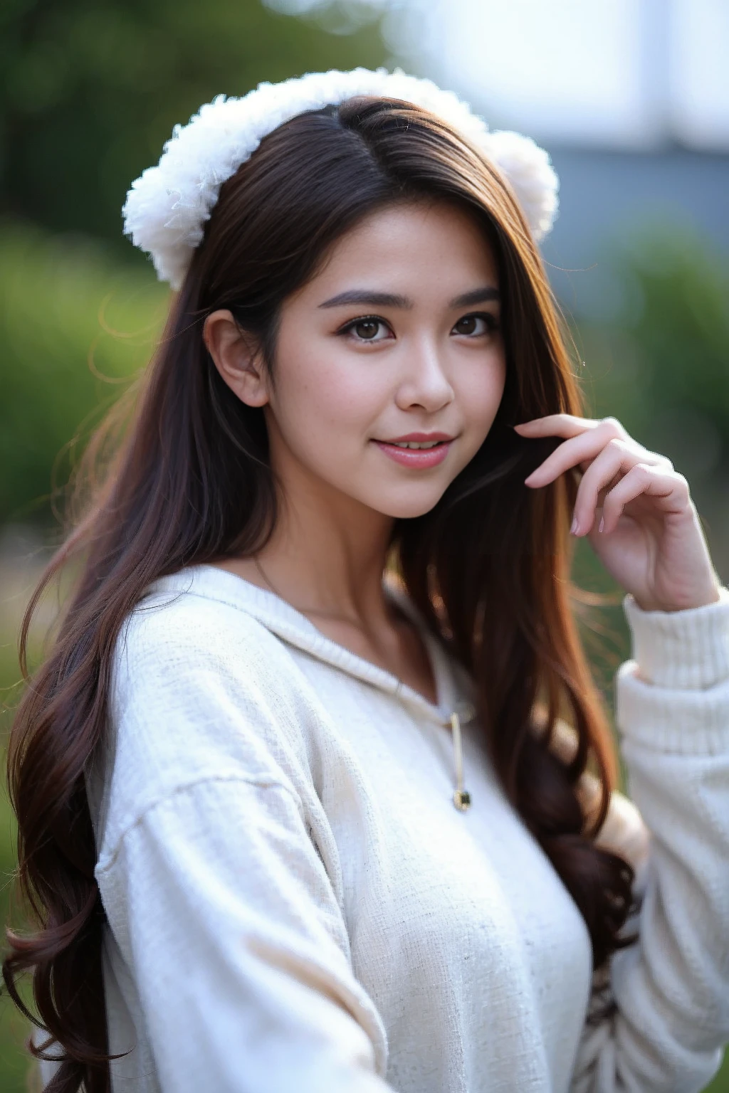 <lora:joanna_v01:0.8>, ,<lora:llfxiexieli:0.0>,
(8k, RAW photo, best quality, masterpiece:1.2), (realistic, photo-realistic:1.37), omertosa,1girl, blurry background,lake, sunlight,professional lighting, photon mapping, radiosity, physically-based rendering, backlight bokeh, blurry background, mature,((black choker)), red lips, student ,((lights shinning on the face))
head portrait
,
sunlight, ((outdoors)) ,((light shinning on the hair))
hoodie,
((long hair)), ((floating hair)), black hair,wavy hair, glowing hair,
135mm lens,gold-rimmed glasses,,big breast,red lips