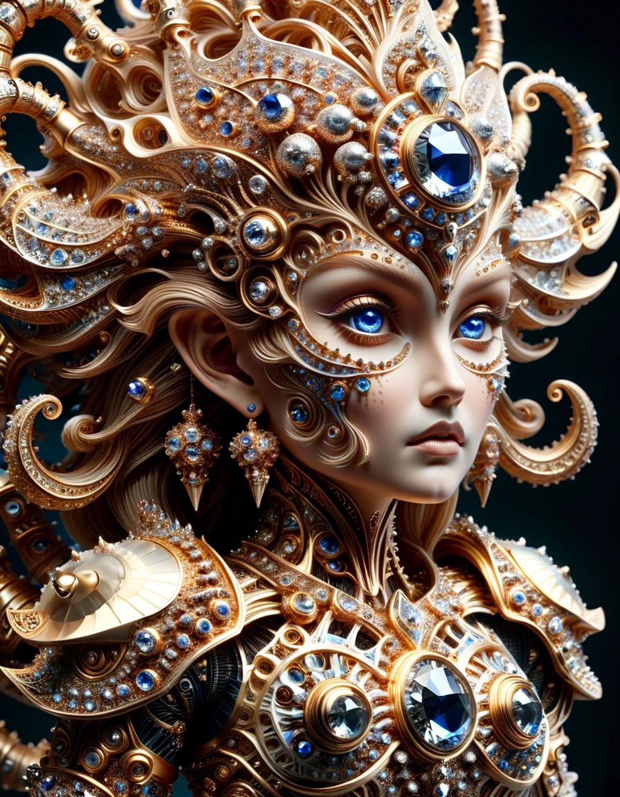 roscosmos female cute meahophontron with ral-bling warrior armor and ral-frctlgmtry monster head <lora:ral-bling-sdxl:0.65> <lora:ral-frctlgmtry-sdxl:0.65>