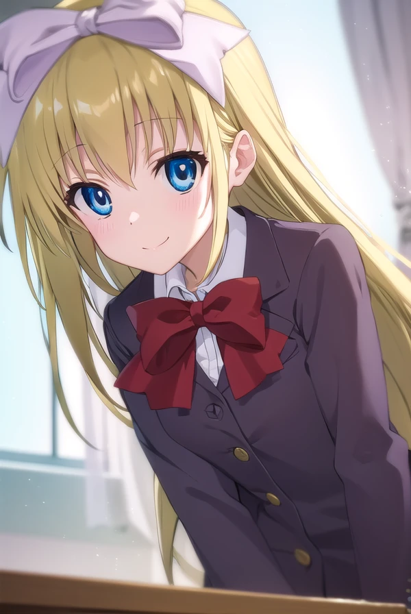 mafuyushiina, <lora:mafuyu shiina s2-lora-nochekaiser:1>,
mafuyu shiina, long hair, blue eyes, blonde hair, bow, hair bow, bowtie, smile,
BREAK skirt, school uniform, plaid, plaid skirt, shirt, white shirt, collared shirt, jacket, long sleeves, black jacket,
BREAK indoors, classroom,
BREAK looking at viewer, (cowboy shot:1.5),
BREAK <lyco:GoodHands-beta2:1>, (masterpiece:1.2), best quality, high resolution, unity 8k wallpaper, (illustration:0.8), (beautiful detailed eyes:1.6), extremely detailed face, perfect lighting, extremely detailed CG, (perfect hands, perfect anatomy),