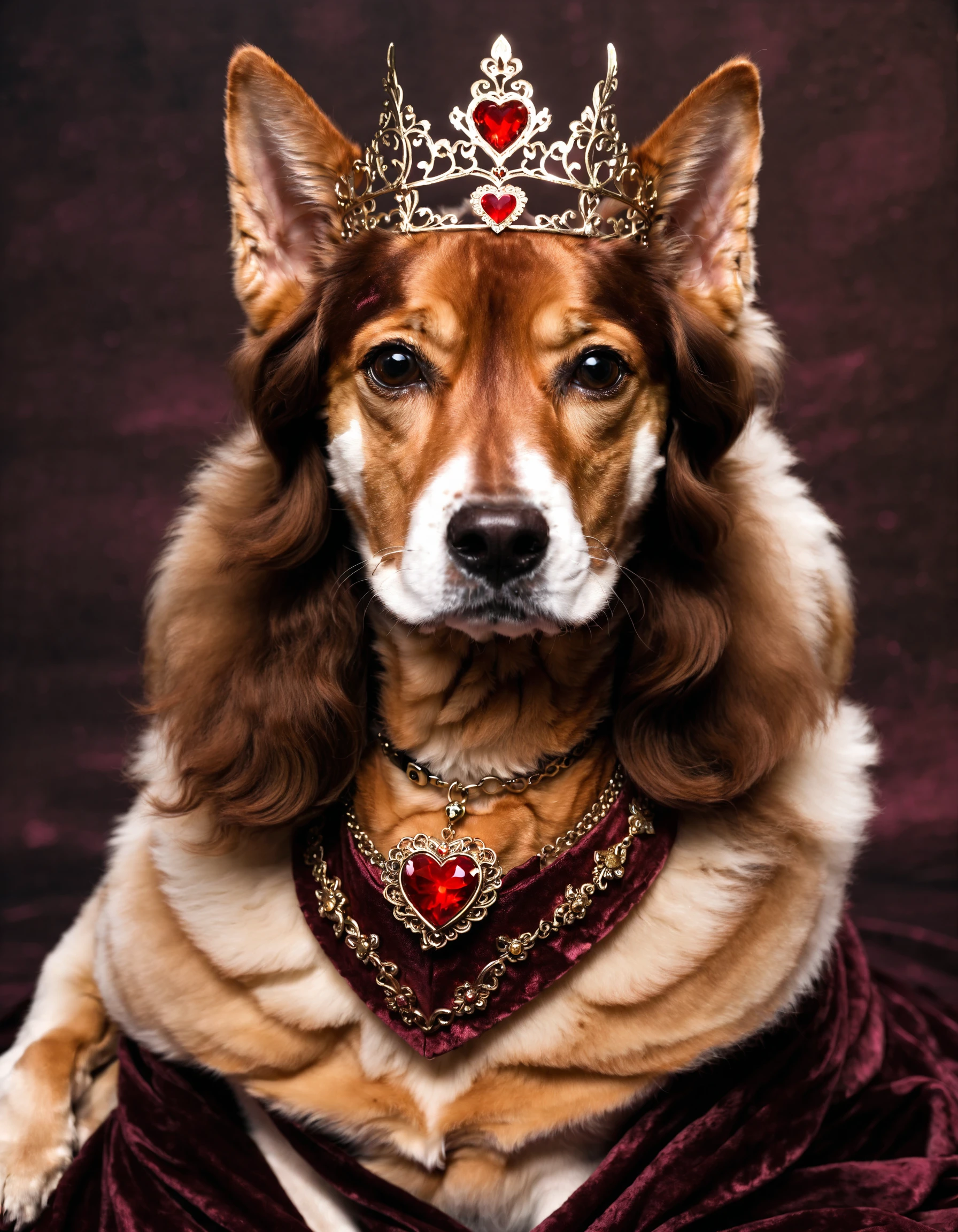 glam fantasy, Dog's loyal gaze, Boundless love in brown depths, Guardian of hearts
