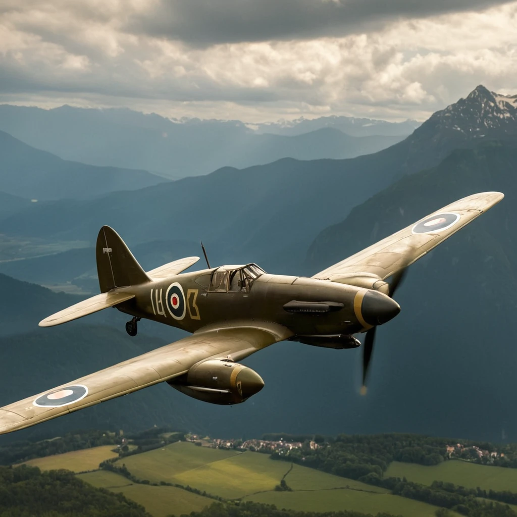 cinematic film still of cinematic film still of  <lora:Cinematic ww2 style:1>
1940's, 1940, ww2, world war 2, second world war, a painting of a ww2 German plane flying over a mountain range cinematic ww2 style, weapon, outdoors, multiple boys, sky, day, cloud, military, traditional media, flying, mountain, aircraft, airplane, vehicle focus, world war ii, propeller, acrylic paint (medium), pilot, roundel , vintage, classic, cinematic, dramatic, photography, documentary, shallow depth of field, vignette, highly detailed, high budget, bokeh, cinemascope, moody, epic, gorgeous, film grain, grainy