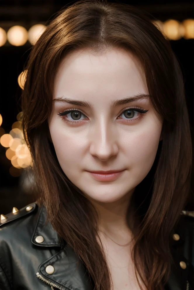 (((<lora:VKunia:1>))) vkunia, 25 year old woman, RAW photo, 8k uhd, dslr, high quality, film grain, Fujifilm XT3, (((super detailed face))), detailed eyes, pale skin, super detailed hands, <lora:skin_slider_v2_1_FACE:0.5>, fit body, <lora:breastsizeslideroffset -1 a 1:0>, perfect breasts, full-body, <lora:zoom_slider_v1 -7 a 7:-2>, (full body shot:1.5), fit legs, <lora:punk_v0.2:0.7> punk, shirt, jacket, leather pants, studded black leather jacket