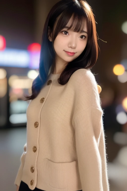 1girl,(RAW photo, best quality), (realistic, photo-realistic:1.4), masterpiece, an extremely delicate and beautiful, extremely detailed, 2k wallpaper, Amazing, finely detail, extremely detailed CG unity 8k wallpaper, ultra-detailed, highres, soft light, beautiful detailed girl, extremely detailed eyes and face, beautiful detailed nose, beautiful detailed eyes,cinematic lighting,perfect anatomy,slender body,smiling ,(bokeh:1.3)
in front of izakaya,narrow street like nakano,lights reflected on wet floor,after rain,night time,shop sign lights,winter night
(wearing cashmere jacket)
<lora:hattie_lora:0.8>