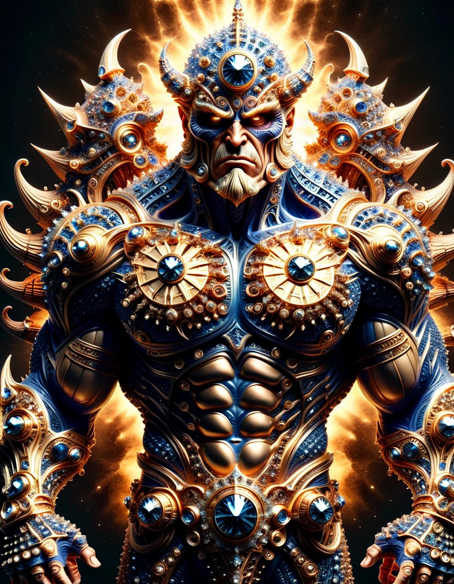 roscosmos male muscleman meahophontron with ral-bling warrior armor and ral-frctlgmtry monster head <lora:ral-bling-sdxl:0.65> <lora:ral-frctlgmtry-sdxl:0.65>