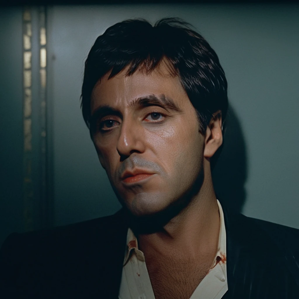 Ultra-realistic extremely detailed real life 8k masterpiece of a man 80s scarface in a dark alley at night, zombies everywhere, horror scene, extremely detailed facial features, dark scary epic lighting, horror composition <lora:80s scarface:0.7>