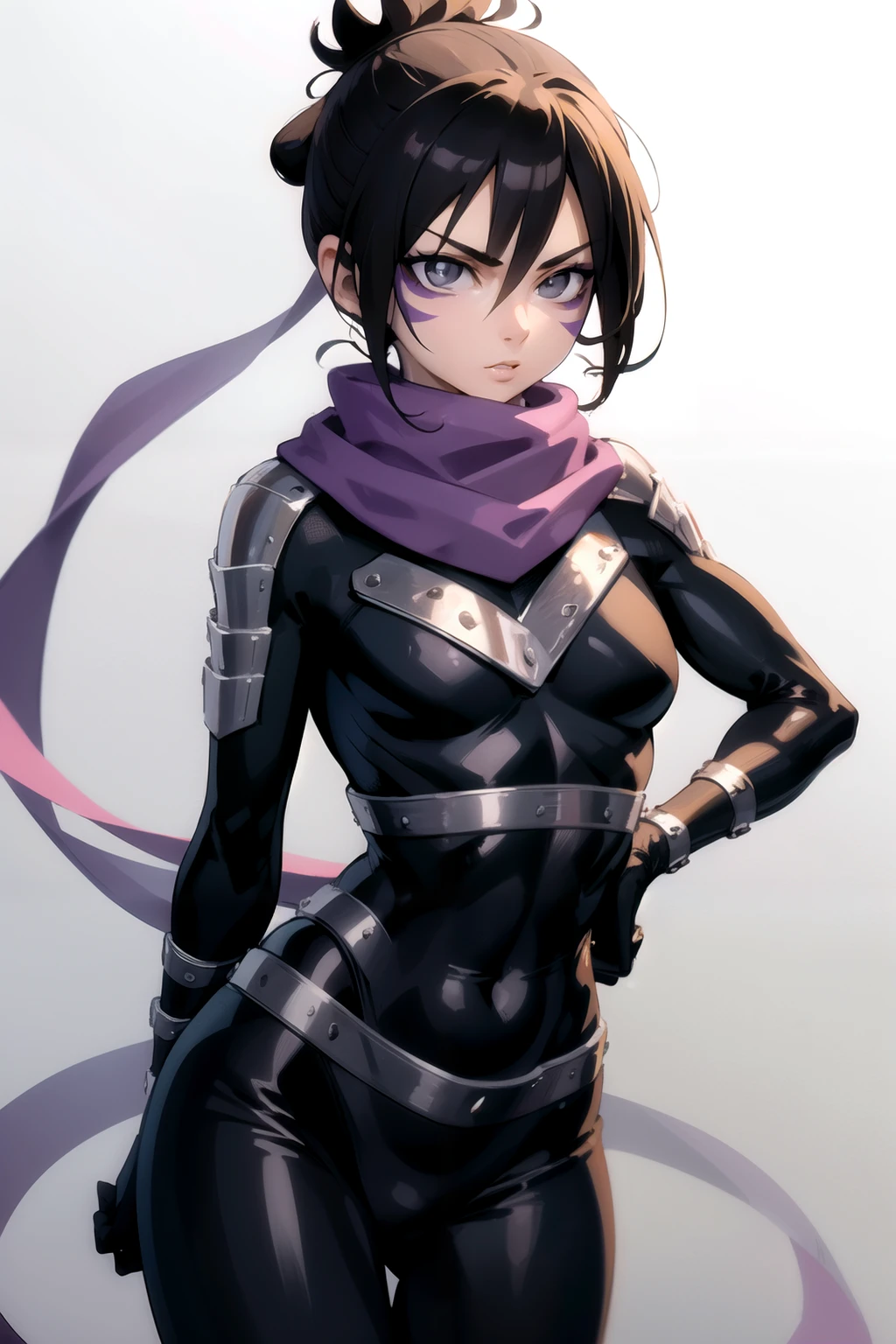 (masterpiece), (best quality),
solo, 1girl,
speedosonic, long hair, scarf, medium breasts, folded ponytail, facial mark, grey eyes, bodysuit <lora:SpeedOSonic-15:0.8>