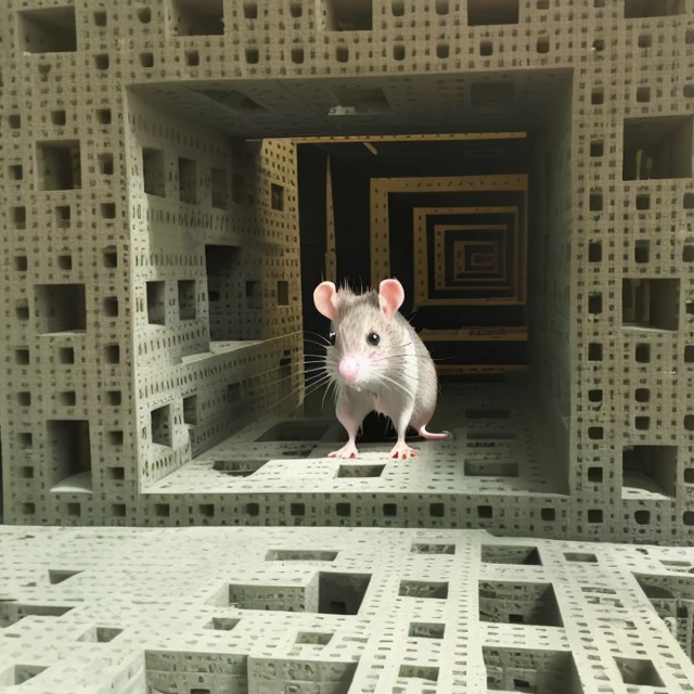 a rat in a maze <lora:MENGERSPONGE:0.8>