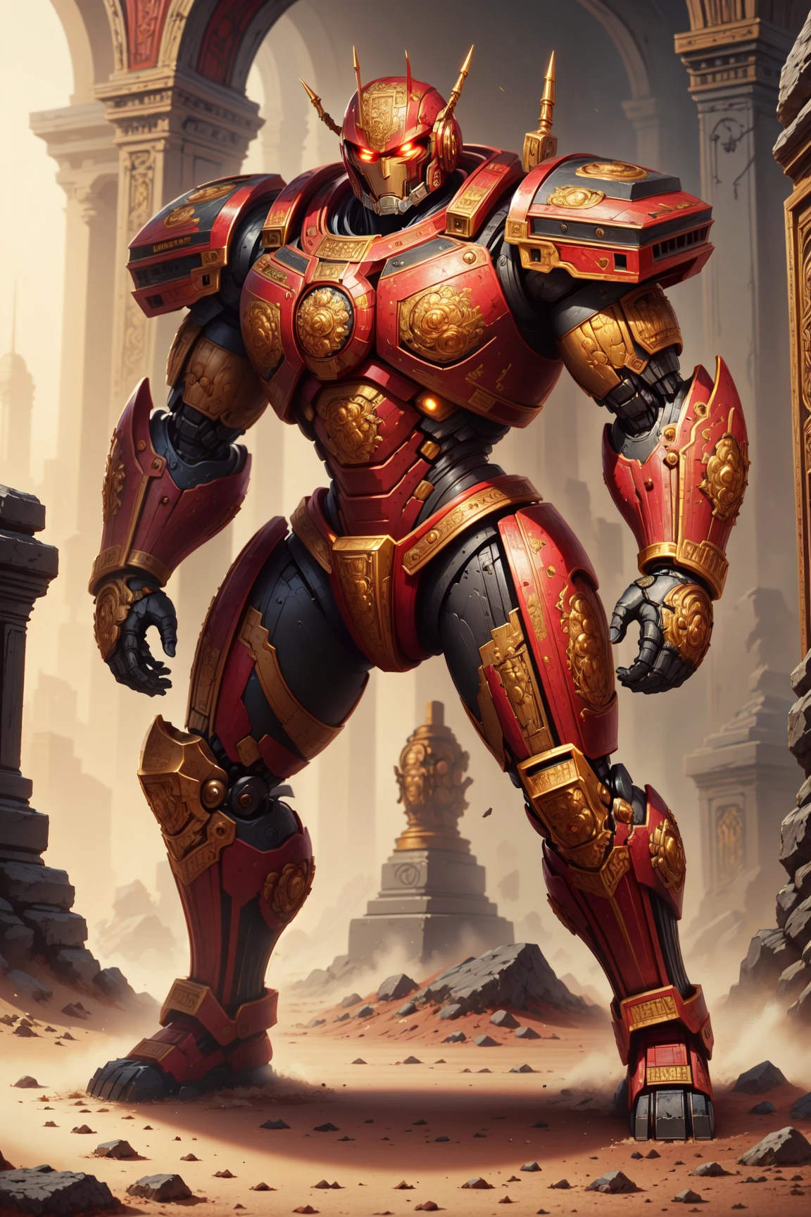 masterpiece, best quality,   <lora:RomanWorldBmar:1> romanworld, battle mecha,