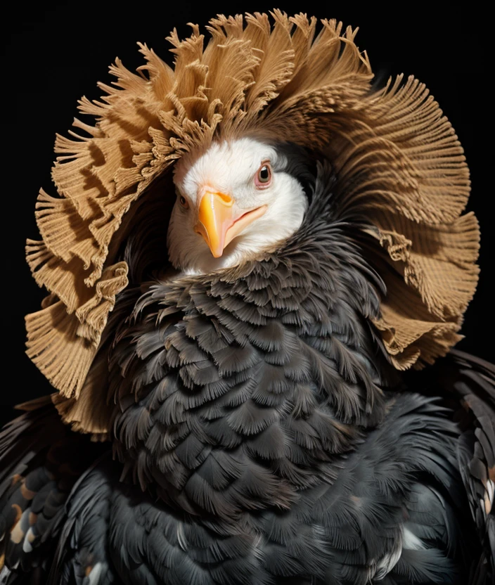 <c0l0c3p>, ((black background gradient)), Warm light, close portrait photo, animal