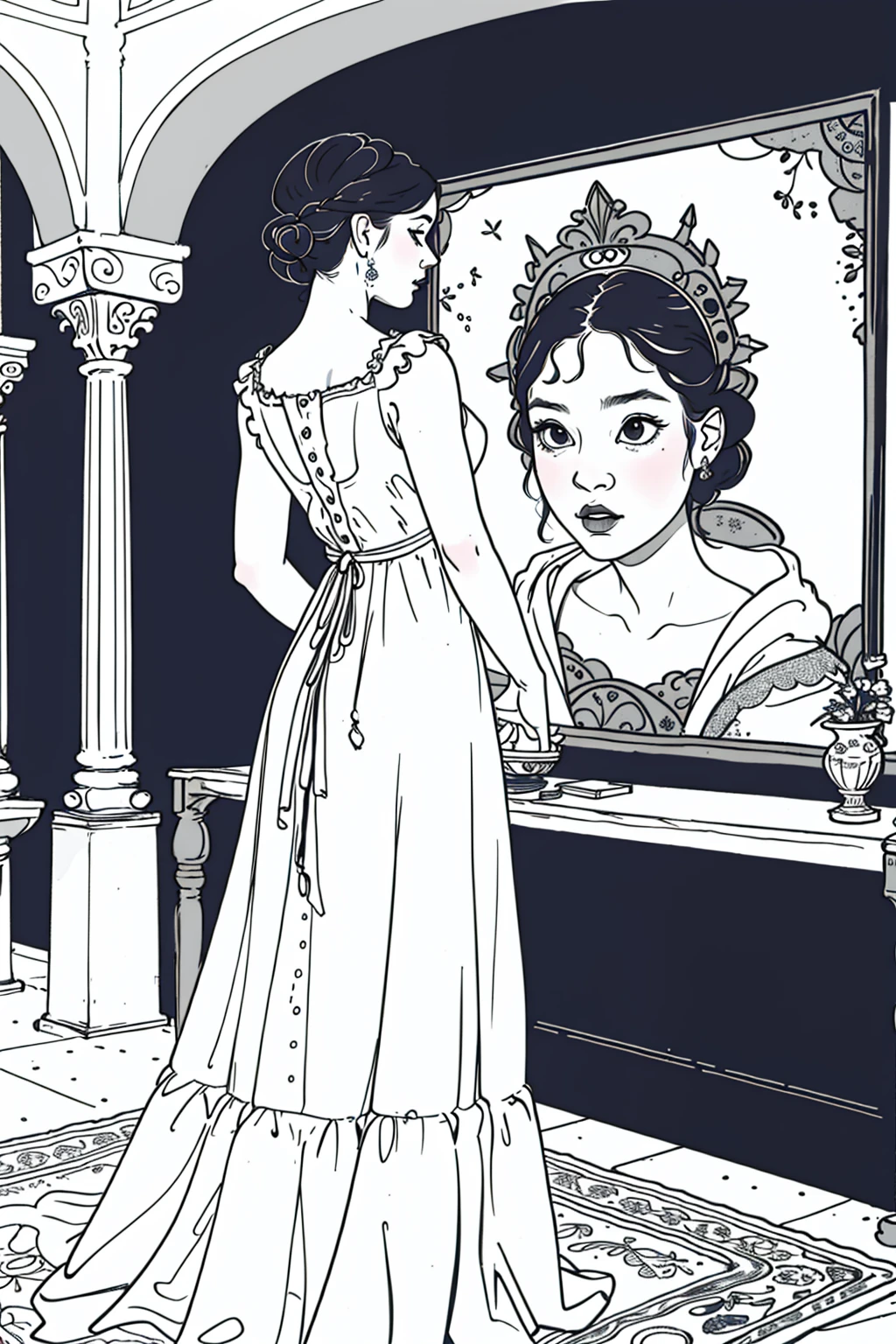 master piece, high quality, a beautiful girl, long dress