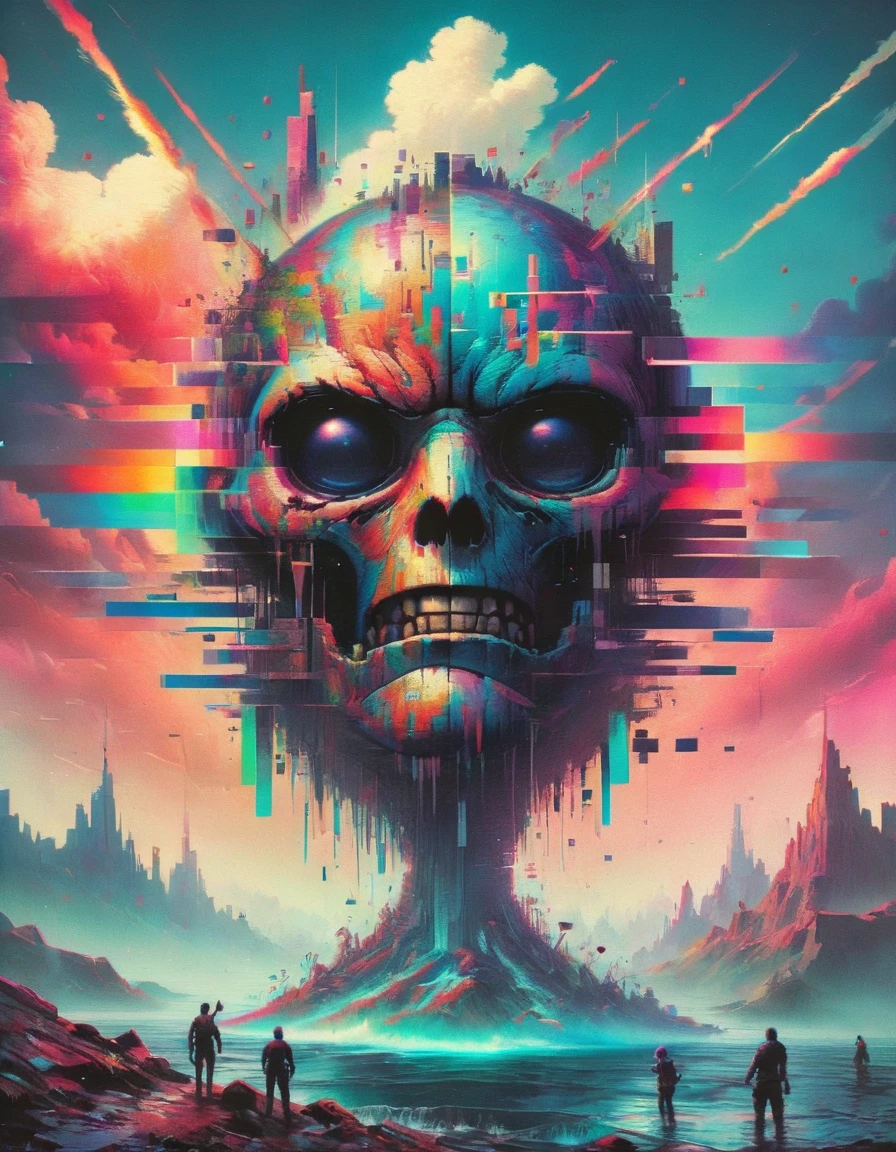 by Zdzislaw Beksinski and by Marc Simonetti, (terragenous , Faded Polaroid Photo but extremely beautiful:1.4), (intricate details, masterpiece, best quality:1.4) , Fortnite Art Style, 3D cartoon, colorful, Fortnite Art Style, , looking at viewer, dynamic pose, ral-glydch <lora:ral-glydch-sdxl:1>