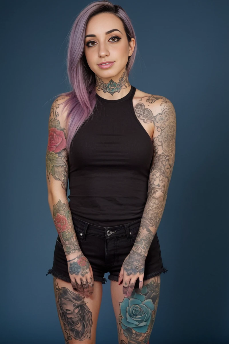 photo of gibiasmr, full body, tattoos, slim, unretouched, (skin pores:0.5), <lora:gibiasmr-000004:0.8>