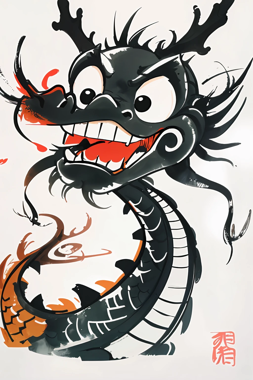 cute,dragon,ink,<lora:麻è¢2024-028潦è龿é0.5-1:0.8>,
