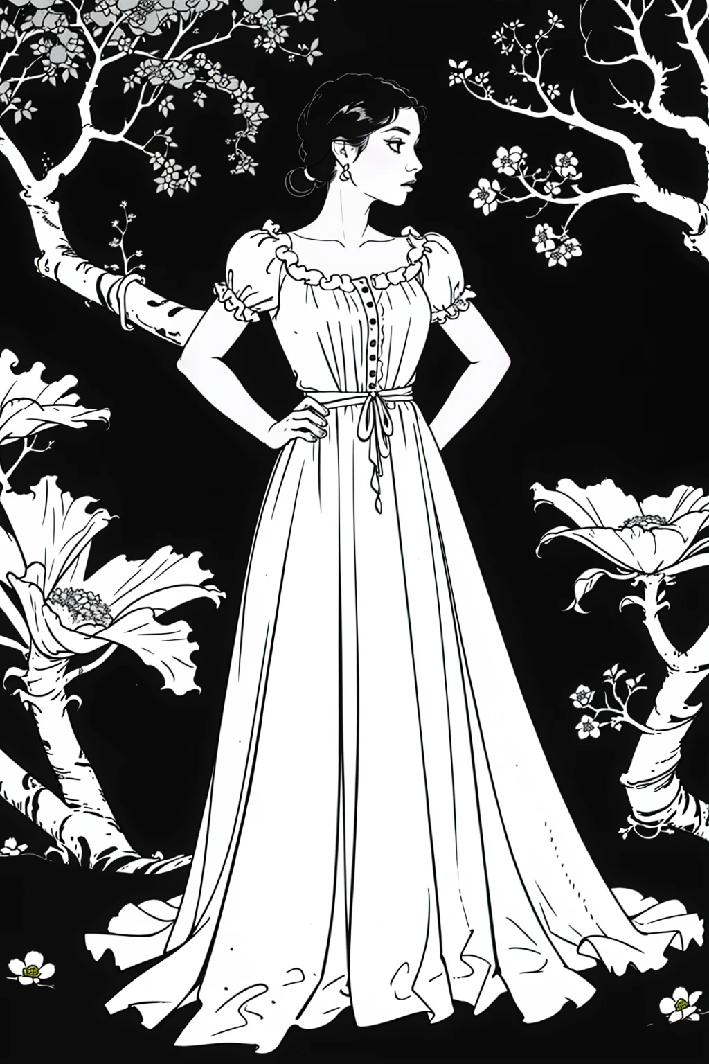 master piece, high quality, a beautiful girl, long dress