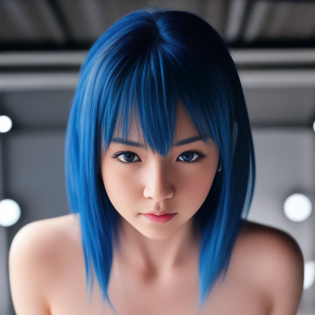 <lora:sayumi:0.95> samuyi perfect face, realistic, looking at camera,blue hair, (upperbody:1.4), sharpen edges, 4k, 8k, hd, professional photo, extra details, details face, details eyes, realistic, octane render, volumetric lights,white skin,sexy erotic, cute<lora:lcm-lora-sdv1-5:1>tits,cleavere,jav