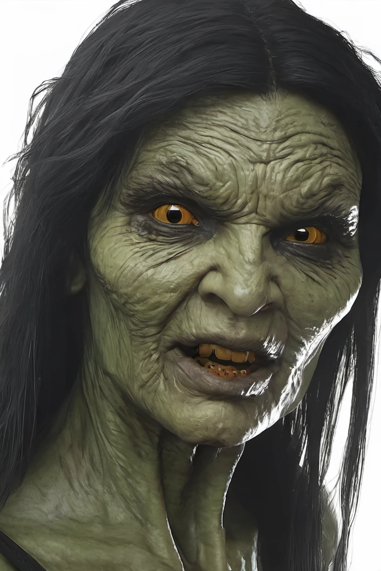 photo of evil hag Baba_Yaga_-_the_hag, giant woman, vagina, tall, and hungry, standing near camp fire <lora:Baba_Yaga_-_the_hag:0.6> swamp hag, night, scary, tall, black haired crone with bright light, muscular skeletal ripped green skinned body, black haired crone with (huge saggy breasts), yellow green glowing eyes, huge saggy breast, baba yaga, swamp hag,  wvil witch, deals with the devil, blood, fire, red rim lights, nasty, gross, wets, slime, ooze, woman nsfwEM , by dnd