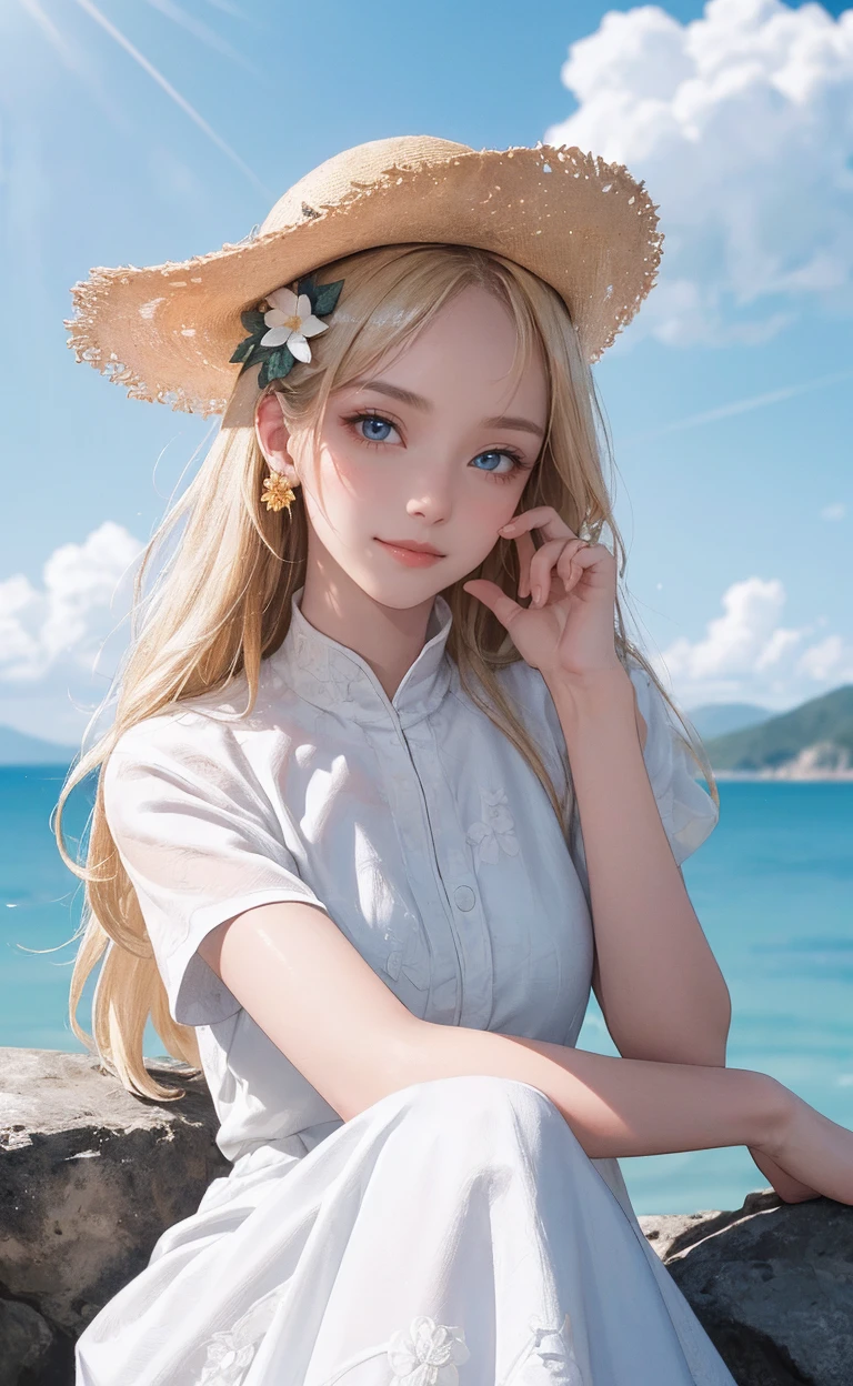 tshirt design, rzminjourney, Vector art, summer design,Blonde like silk, hot like Hawaii