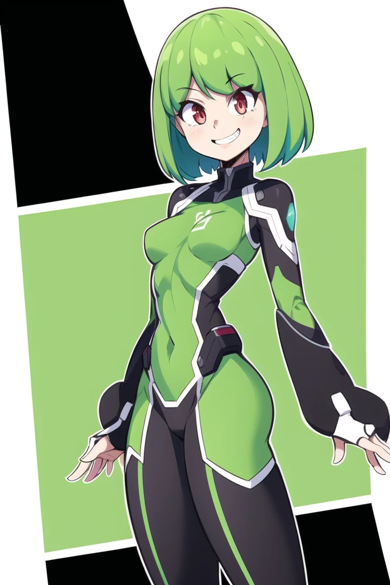 best quality,
slim, skinny, small breasts, red eyes, green hair, multicolored hair, aqua hair, bob cut, sweet grin, seductive smile, green scifi dress, establishing shot, from side, dynamic pose , in a battlefield,
<lora:GreenArtistSpice-15:1> greenartistspice,outline,
