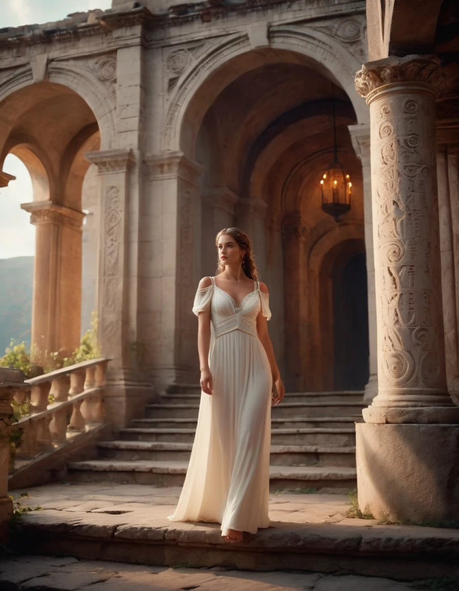 cinematic film still cinematic still fflix_ufantasy, 1girl, white dress, arms at sides, short sleeves, column, red eyes, scenery, pillar, arch, column, candle, ruins, glowing, stairs, statue . emotional, harmonious, vignette, highly detailed, high budget, bokeh, cinemascope, moody, epic, gorgeous, film grain, grainy", "fflix_ufantasy, 1girl, white dress, arms at sides, short sleeves, column, red eyes, scenery, pillar, arch, column, candle, ruins, glowing, stairs, statue, intricate, highly detailed, digital painting, artstation, concept art, smooth, sharp focus, illustration, unreal engine 5, 8 k, art by artgerm and greg rutkowski - n 1 0
<lora:fflix_ufantasy-000004:1>, , <lora:FILM_PHOTOGRAPHY_STYLE:0.25> . shallow depth of field, vignette, highly detailed, high budget, bokeh, cinemascope, moody, epic, gorgeous, film grain, grainy