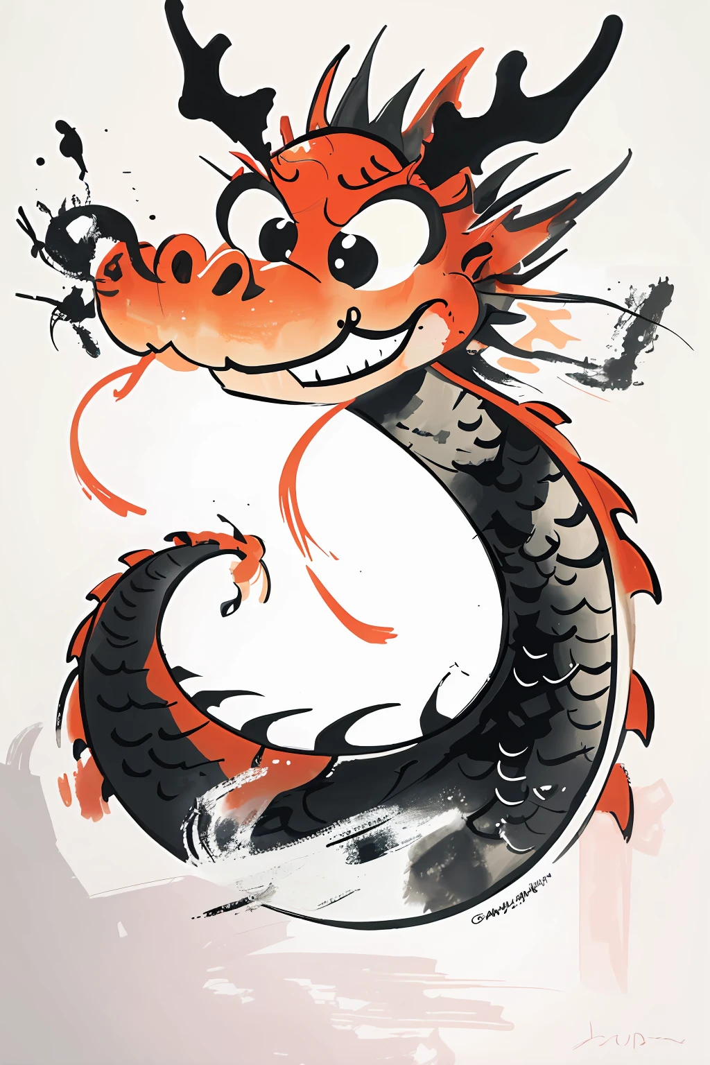cute,dragon,ink,<lora:麻è¢2024-028潦è龿é0.5-1:0.8>,
