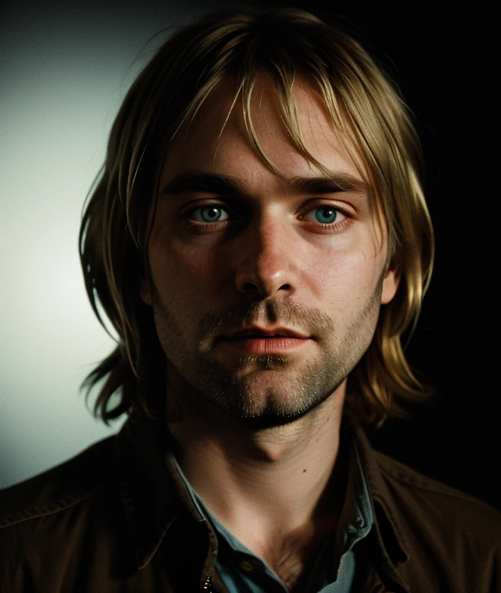 <k2rc0b>, man, ((black background gradient)), Warm light, close portrait photo