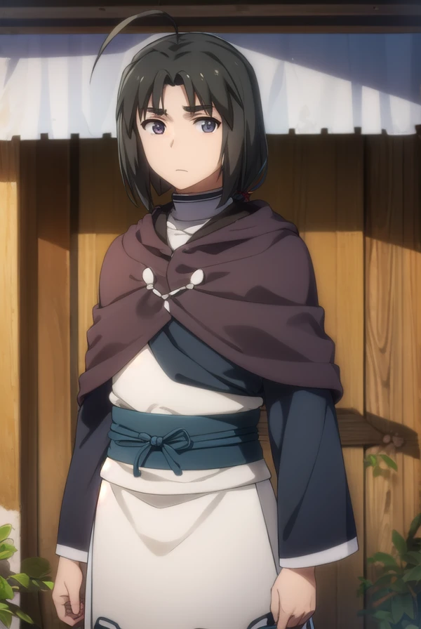 utawarerumonohaku, <lora:utawarerumono haku s2-lora-nochekaiser:1>,
haku, black hair, ahoge, male focus, (black eyes:1.3), (parted bangs:1.5),
BREAK ainu clothes, long sleeves, capelet, japanese clothes,
BREAK outdoors,
BREAK looking at viewer, (cowboy shot:1.5),
BREAK <lyco:GoodHands-beta2:1>, (masterpiece:1.2), best quality, high resolution, unity 8k wallpaper, (illustration:0.8), (beautiful detailed eyes:1.6), extremely detailed face, perfect lighting, extremely detailed CG, (perfect hands, perfect anatomy),