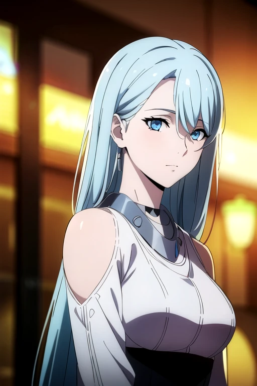 photorealistic, (4k), depth of field, (Masterpiece), (realistic skin texture), extremely detailed, intricate, hyper detailed, high resolution, professional photography, bokeh, depth of field, sharp detail, best quality, , 1girl, solo, <lora:schnee_synduality_noir:0.76>, schnee_synduality_noir, blue hair, blue eyes, long hair, ,