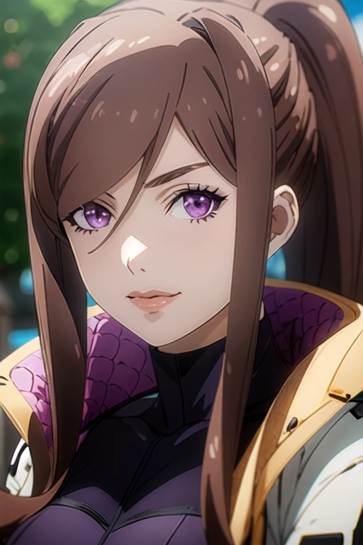 (best quality:1.1), (masterpiece:1.4), game cg, looking at viewer, upper body, depth of field, , (anime:1.4), 1girl, solo, <lora:claudia_synduality_noir:0.96>, claudia_synduality_noir, brown hair, purple eyes, , ponytail, , wimple, islamic golden age,