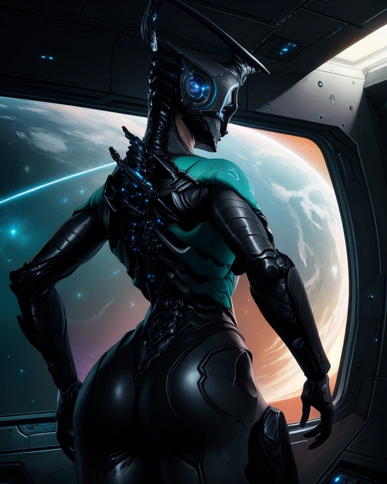 rear angle,Highly detailed RAW color photos,rear angle,full bodyesbian,(robotic cat,Wearing orange and white spacesuits,shelmet,Tin plated mask,Rebreathers,accentuated booty),exteriors,(Look up at advanced alien structures,On an alien planet),tonedbody,big assa,(sci-fy),(mountain ranges:1.1),(Dense green vegetation),(two moons in sky:0.8),(The is very detailed,ultra - detailed,复杂),((DAY TIME)), (lens flare:0.7), (bloom:0.7), particle effects, raytracing, cinematic lighting, shallow depth of field, photographed on a Sony a9 II, 50mm wide angle lens, sharp focus, cinematic film still from Gravity 时间),(lens flare glow:0.7),(bloom:0.7),particle effect,Ray traching,cinmatic lighting,shallowdepthoffield,Shot on Sony a9 II,50mm wide-angle lens,sharp fokus,Still images from Gravity's motion picture film 2013,from back --auto