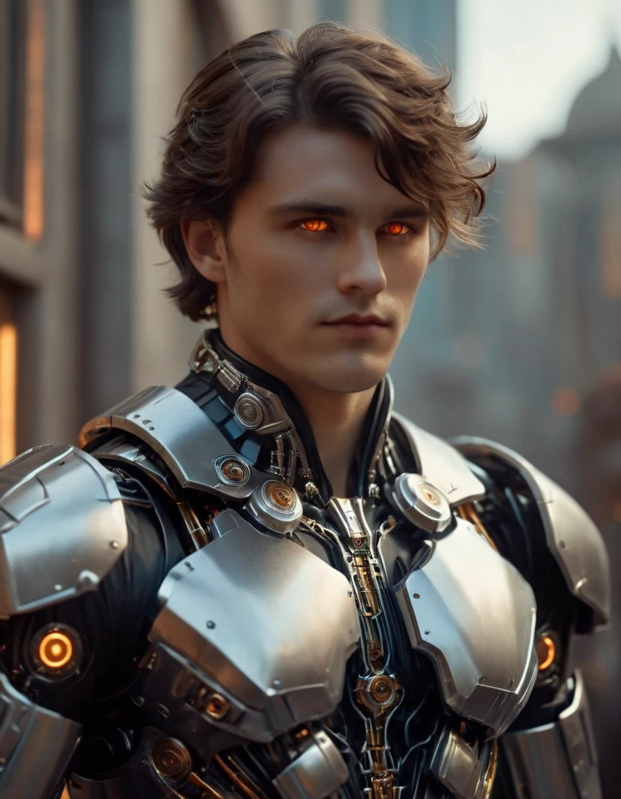 cinematic film still cinematic still fflix_mythcyber, Hades, greek god, science fiction, humanoid robot, 1boy, glowing eyes, male focus, realistic, upper body, blurry background, orange eyes, mecha, cyberpunk . emotional, harmonious, vignette, highly detailed, high budget, bokeh, cinemascope, moody, epic, gorgeous, film grain, grainy", "fflix_mythcyber, Hades, greek god, science fiction, humanoid robot, 1boy, glowing eyes, male focus, realistic, upper body, blurry background, orange eyes, mecha, cyberpunk, extremely detailed, style of giger, control art, digital painting, artstation, wlop, symmetrical, 8k, art by artgerm and greg rutkowski and alphonse mucha
<lora:fflix_mythcyber-000006:1>, , <lora:FILM_PHOTOGRAPHY_STYLE:0.25> . shallow depth of field, vignette, highly detailed, high budget, bokeh, cinemascope, moody, epic, gorgeous, film grain, grainy