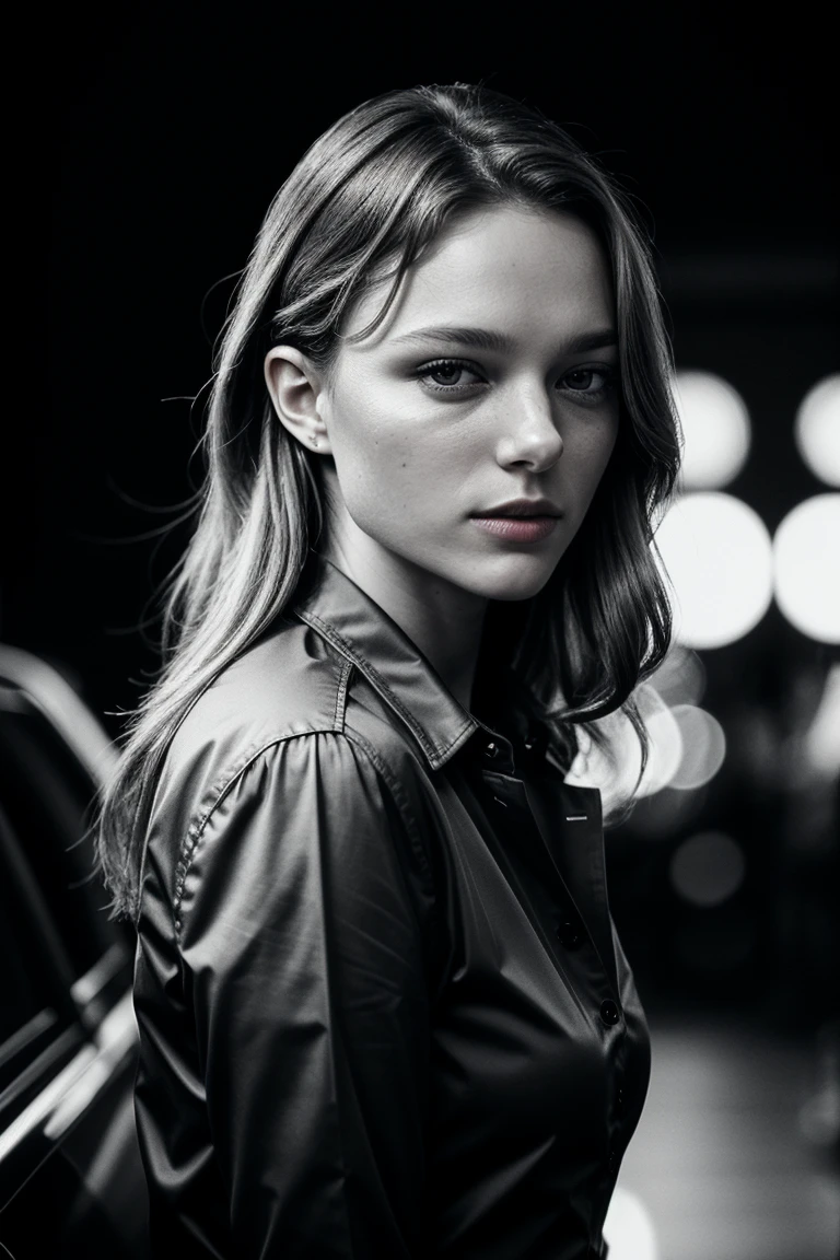 photo of seductive (ana1sgarn1er-135:0.99), a beautiful woman, perfect hair upsweep updo, (modern photo), (Taxi Cab Yellow button up shirt), ((gradient Agreeable Gray background:1.1)), closeup portraitm 85mm, (analog, cinematic, film grain:1.3), detailed eyes, painted lips, necklace, (epicPhoto), (looking at viewer), (cinematic shot:1.3)