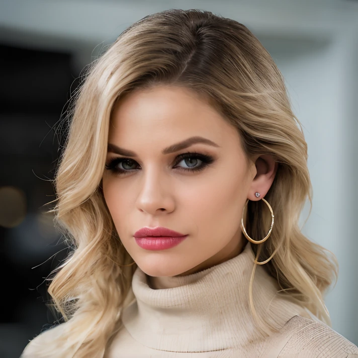 (masterpiece:1.2), (best quality,:1.2), 8k, HDR, ultra detailed, ((photorealistic)), professional light, cinematic lighting, fashion photography, ambient lighting, atmospheric effects, Jessa,<lora:Jessa-10:1>, choker, earrings, jewelry, dark makeup, long and messy hair, dynamic pose, ((portrait shot)), ((perfect hands)), turtleneck pullover, epiCPhoto