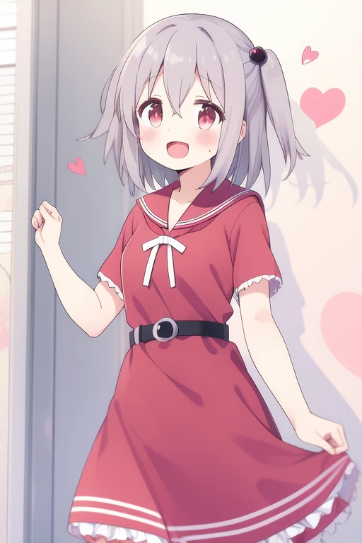 <lora:Senkawa_Minato:0.8>,SenkawaMinato, 1girl, solo, dress, open mouth, hair ornament, smile, blush, hair bobbles, :d, one side up, flying sweatdrops, looking at viewer, sailor collar, pink dress, short sleeves, heart, sailor dress, frills, holding, belt,
masterpiece, high quality, very_high_resolution, large_filesize, full color,