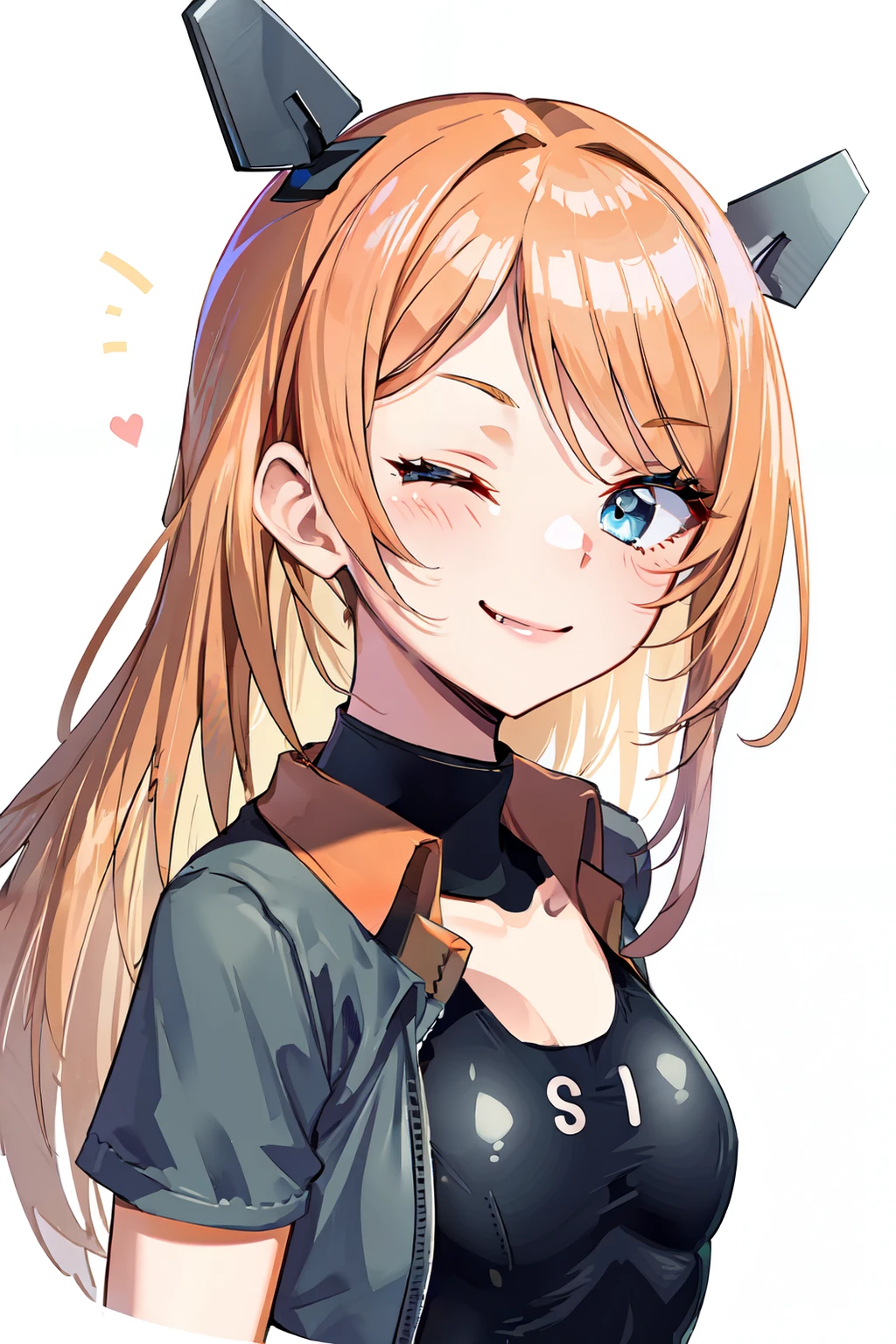 (masterpiece, best quality:1.2), 
BREAK
(perfect anatomy), (symmetric eyes, beautiful eyes, sharp eyeliner, beautiful face), (blue eyes, small breast), 
BREAK
1girl, solo focus,
BREAK
SalmonKC,(Salmon_KC) swimsuit,black highleg swimsuit,(Salmon_KC) jacket, short sleeves, (Salmon_KC) headgear,
BREAK
facing to viewer, looking at viewer, (face close up, one eye closed: 1.25), (white background:1.2), light smile,
BREAK
 <lora:salmon-10:1.0>