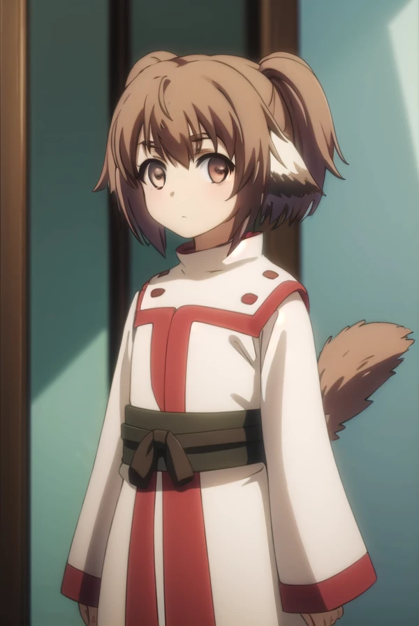 utawarerumonoshinonon, <lora:utawarerumono shinonon s2-lora-nochekaiser:1>,
shinonon, short hair, brown hair, animal ears, (brown eyes:1.5), dog ears, twintails, short twintails,
BREAK tail, ainu clothes, long sleeves,
BREAK outdoors,
BREAK looking at viewer, (cowboy shot:1.5),
BREAK <lyco:GoodHands-beta2:1>, (masterpiece:1.2), best quality, high resolution, unity 8k wallpaper, (illustration:0.8), (beautiful detailed eyes:1.6), extremely detailed face, perfect lighting, extremely detailed CG, (perfect hands, perfect anatomy),