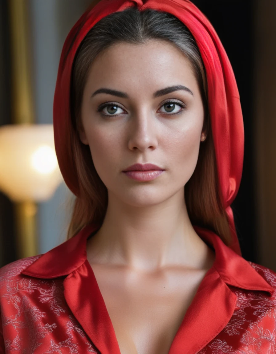 <lora:barbiefy:1.0> Belgium,  a young beautiful woman at hidden in a red pyama