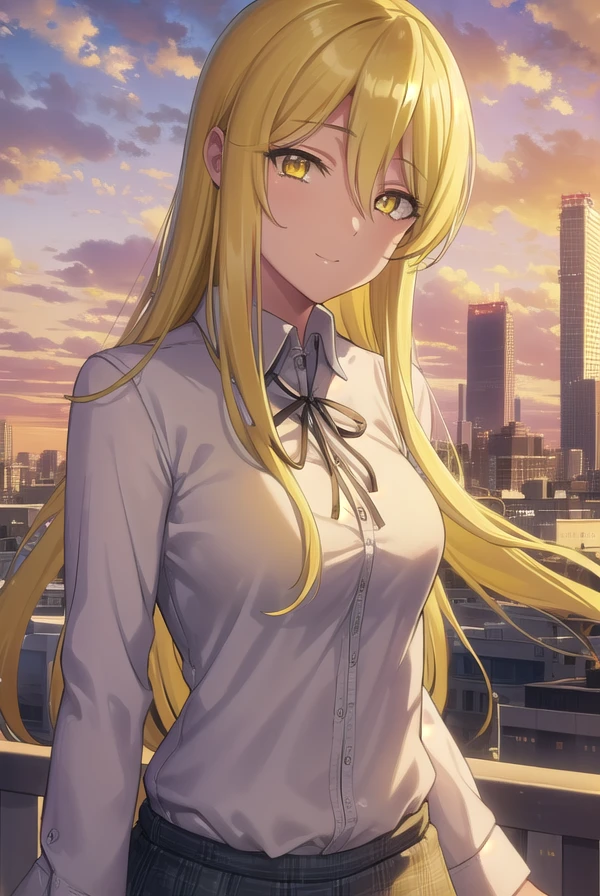 shizukamarikawa, <lora:shizuka marikawa s1-lora-nochekaiser:1>,
shizuka marikawa, long hair, blonde hair, very long hair, low-tied long hair, (yellow eyes:1.5), hair between eyes, smile,
BREAK skirt, shirt, long sleeves, ribbon, white shirt,
BREAK outdoors, city, zombies, sun, sky, clouds, cars,
BREAK looking at viewer, (cowboy shot:1.5),
BREAK <lyco:GoodHands-beta2:1>, (masterpiece:1.2), best quality, high resolution, unity 8k wallpaper, (illustration:0.8), (beautiful detailed eyes:1.6), extremely detailed face, perfect lighting, extremely detailed CG, (perfect hands, perfect anatomy),