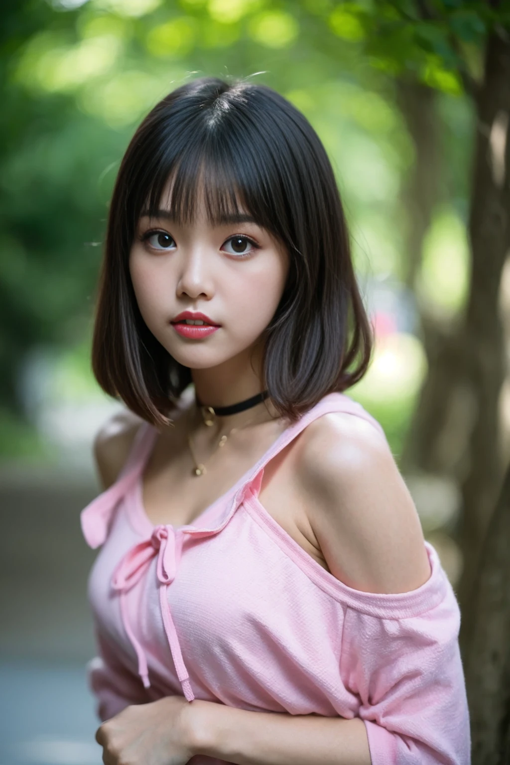 <lora:ann_v01:0.9>, 
 (8k, RAW photo, best quality, masterpiece:1.2), (realistic, photo-realistic:1.37), omertosa,1girl, blurry background,city, rain,wet,professional lighting, photon mapping, radiosity, physically-based rendering, backlight bokeh, blurry background, mature,((black choker)), red lips, student ,((lights shinning on the face))
head portrait
,
sunlight, ((outdoors)) ,((light shinning on the hair))
hoodie,bare shoulders,
((bob haircut)), ((floating hair)), blue hair,wavy hair, glowing hair,
135mm lens,,big breast,red lips