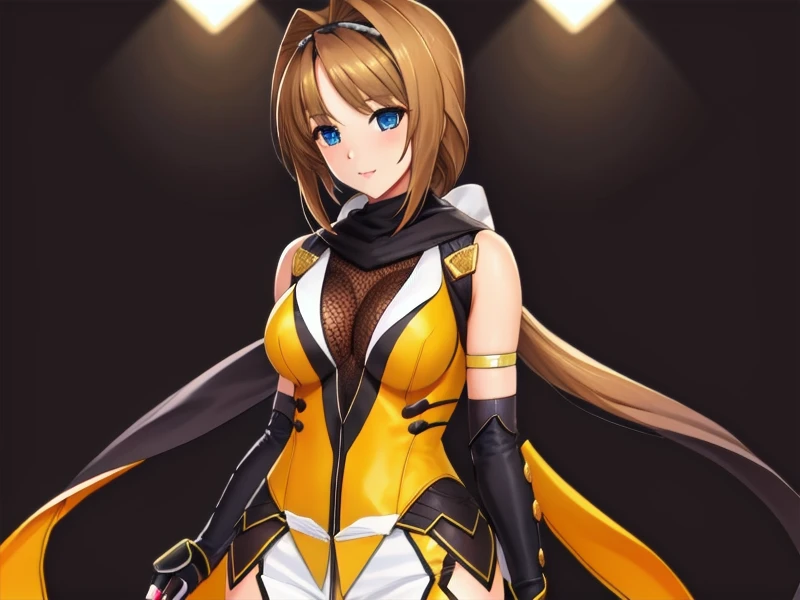 Anime girl, copper hair, gold eyes, gamer