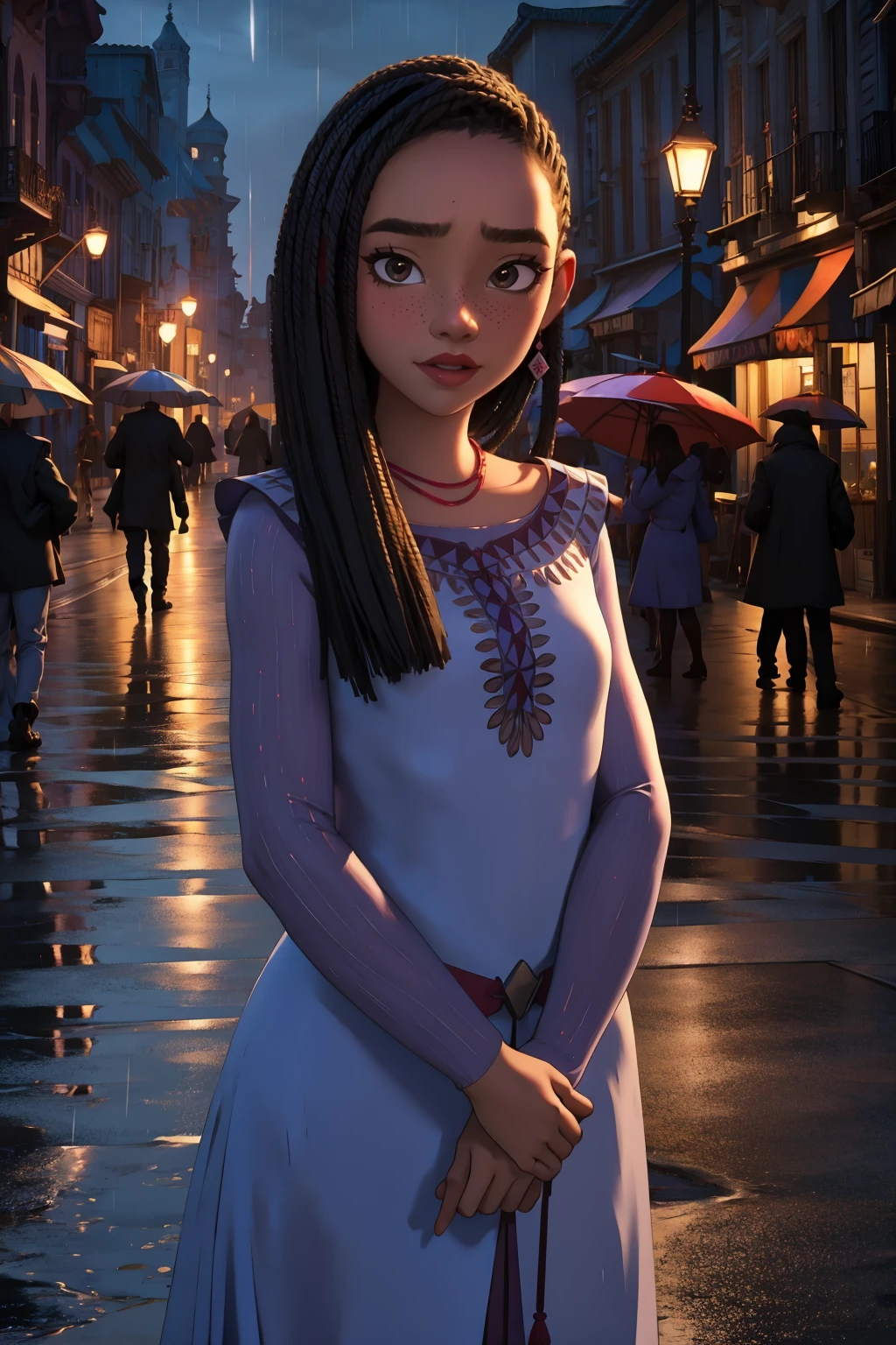 nsfw, 8k,highres, best quality,1girl, looking at viewer, night, street, rain, 
<lora:washav3:0.8>