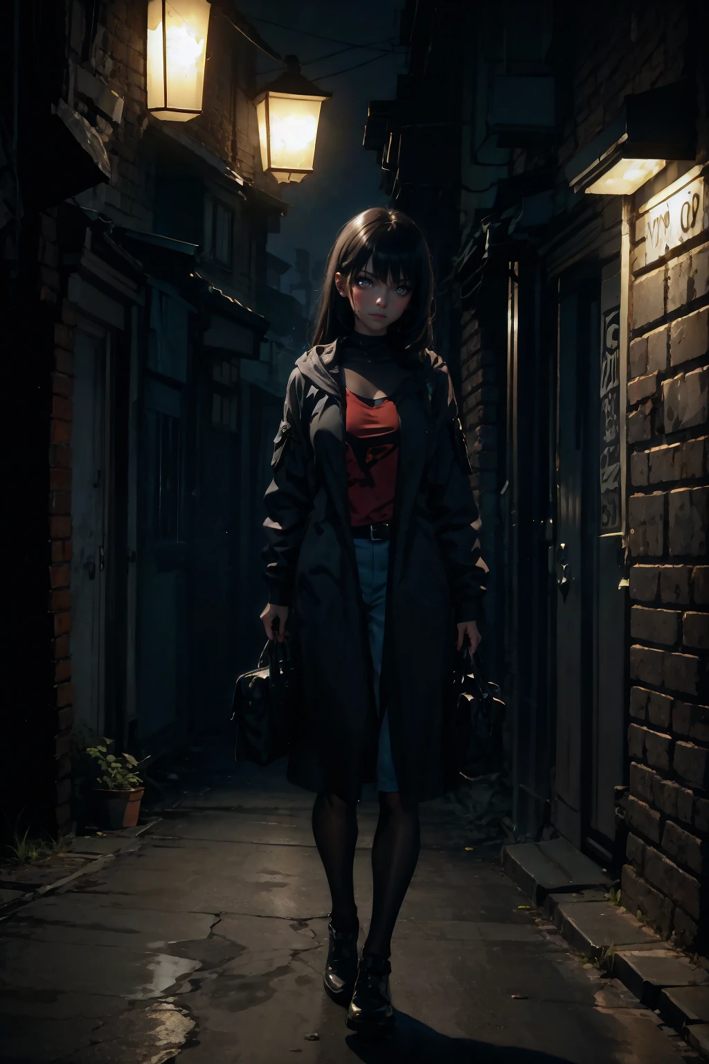 1girl, <lora:TCV:0.7>, night, (dark environment),
